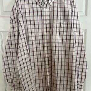Wrangler White and Red Plaid Men's Shirt